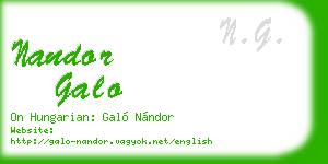 nandor galo business card