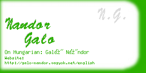 nandor galo business card